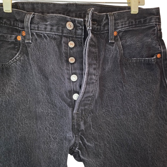 Levi Strauss & Co. Other - Levi‎ Strauss Co 501 Original Fit Button Fly Black Denim Jeans Mens W36 L30
